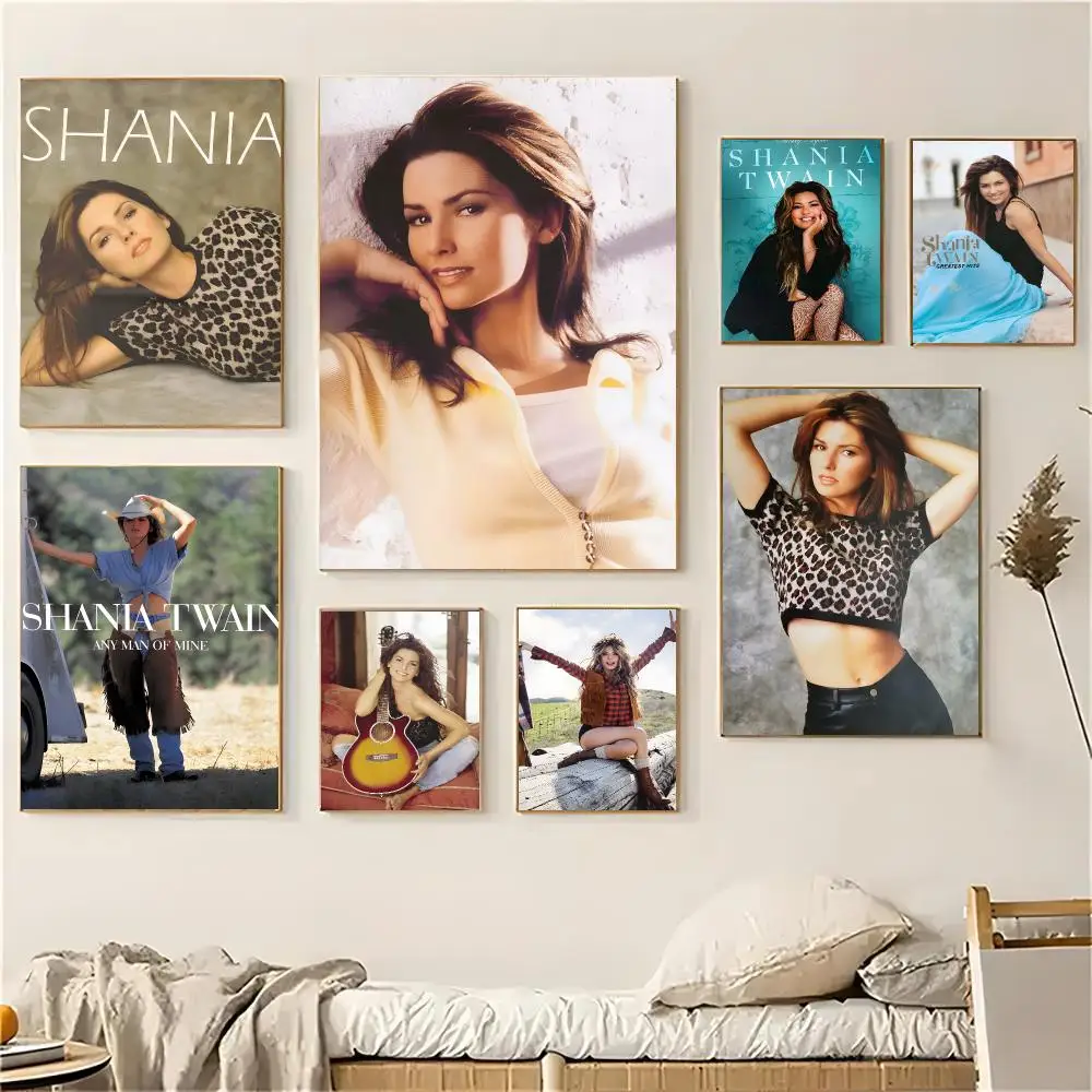 Shania Twain Singer Poster Self-adhesive Living Room Bedroom Party Bar Decor Moisture-proof Fade-resistant HD