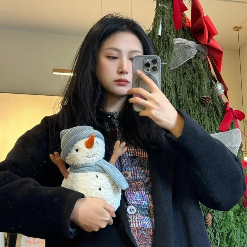 Na stanie 22cm Figurki Śnieżynków w Niebieskich Kapeluszach, Pluszowe Zabawki, Śmieszne Ozdoby, Prezenty Świąteczne i Noworoczne dla Przyjaciół i Dzieci