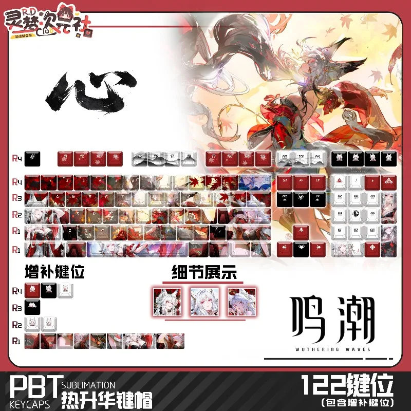 Original Suoming Theme Anime Keycap Mechanical Keyboard PBT Custom Keycap PC Game Keyboard Accessories Cartoon Gift Collection