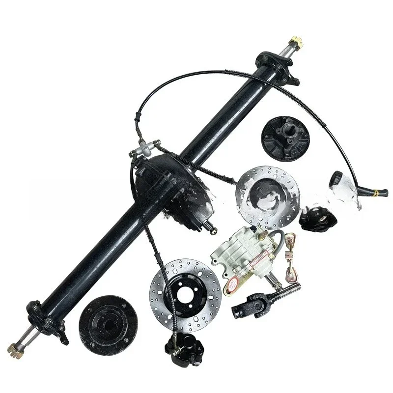 Self-made modified steel pipe car go-kart off-road motorcycle beach accessories, shaft drive 1 meter disc brake rear axle