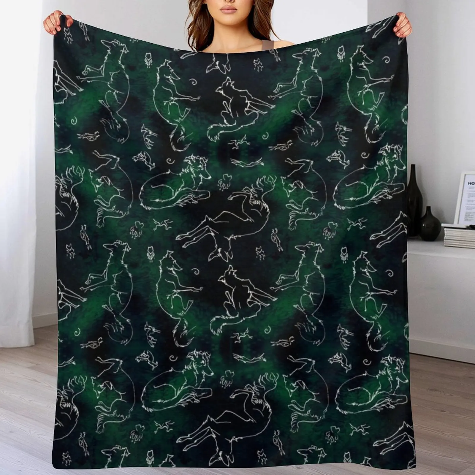 Noodle Doodle - Forest Varient Throw Blanket Easy Care Comfortable Blanket for Couch