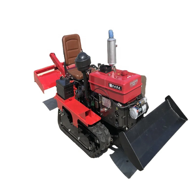 Crawler multi-function rotary tiller diesel power back tiller agricultural rotary tiller motobineuse