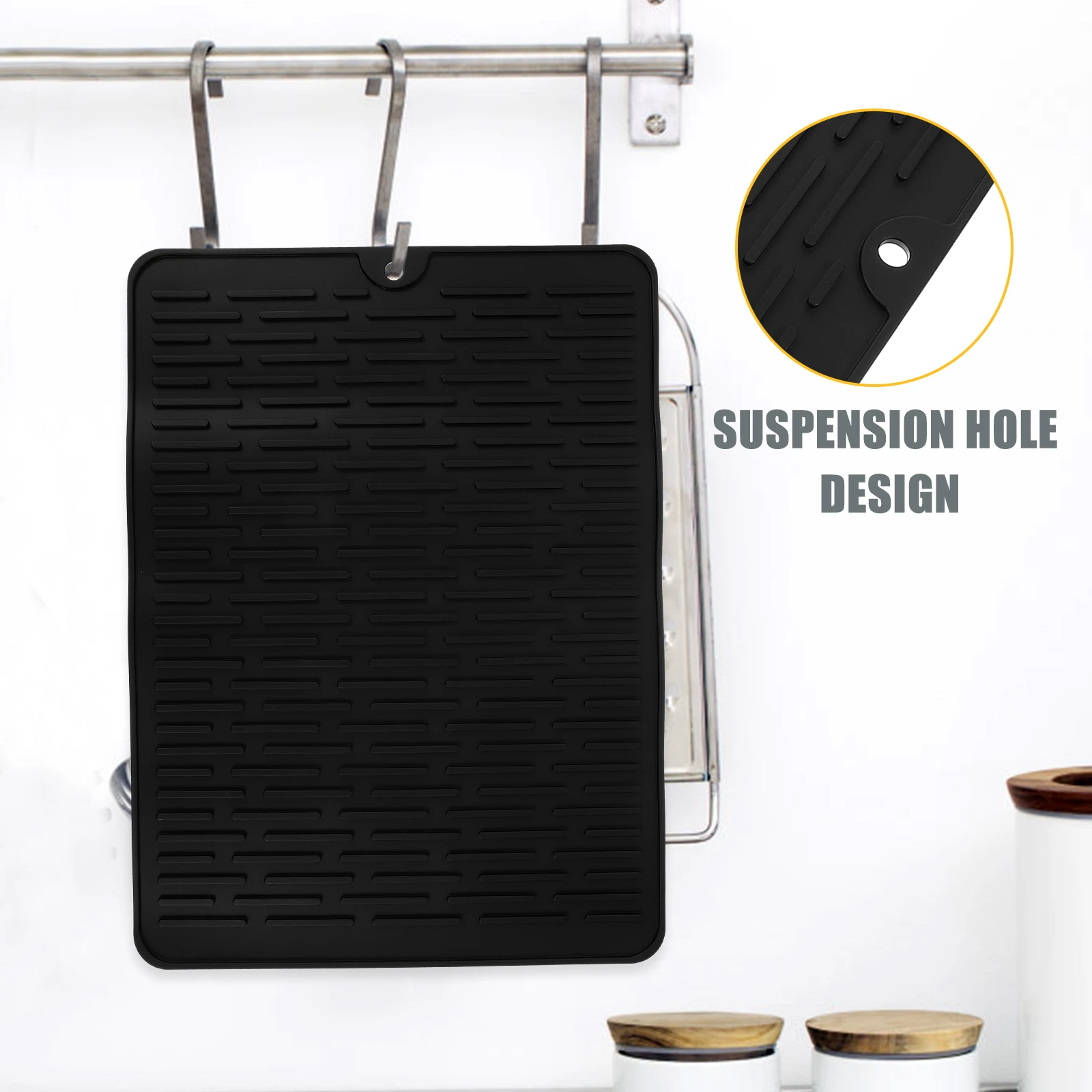 

Силиконовый коврик для сушки посуды, термостойкий коврик для слива для кухонной столешницы, нескользящий коврик для кастрюли, домашний коврик для подставки, легкий вес