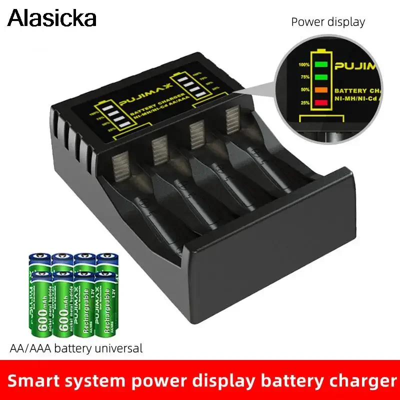 4 Slots Electric Battery Charger Intelligent Fast LED Indicator USB Charger For AA/AAA Ni-MH/Ni-Cd Rechargeable Battery