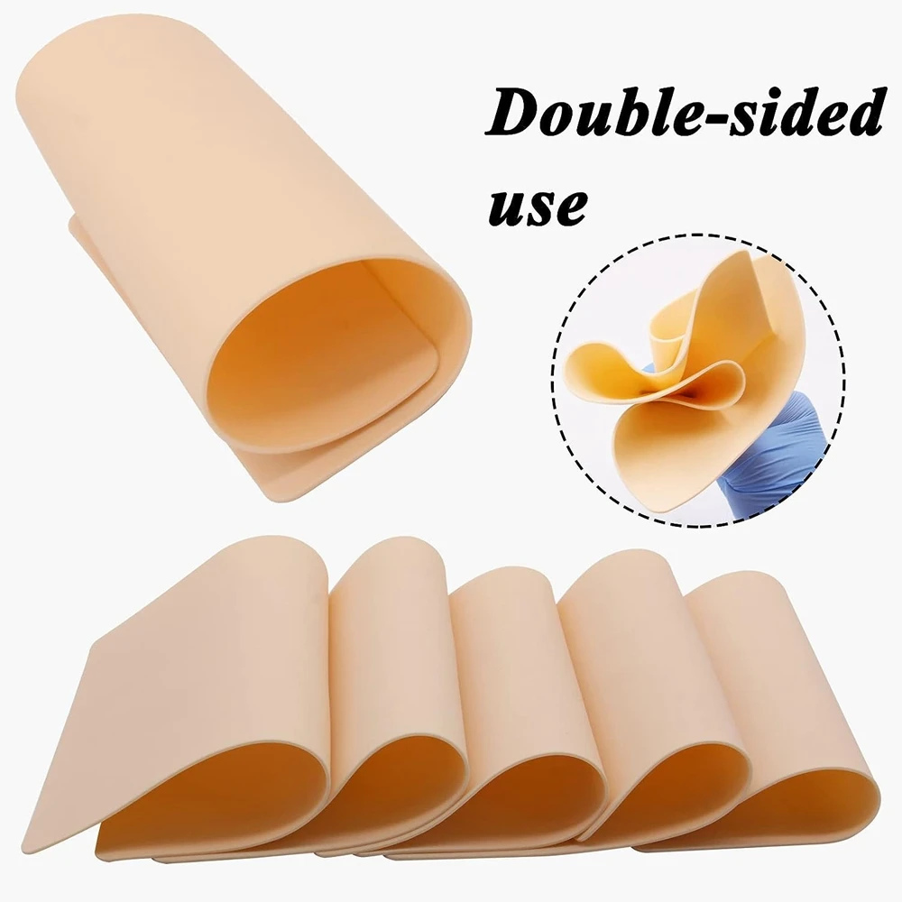 1MM/3MM Tattoo Practice Skin Double Blank Tattoo Skin Practice Soft ​Silicone Fake Skin 1/5/10/15pcs for Tattoo Beginners