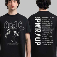 ACDC Angus and Bryan PWR UP North American Tour 2025 Unisex T-Shirt Summer Vintage High Quality Cotton T-Shirt for Men and Women