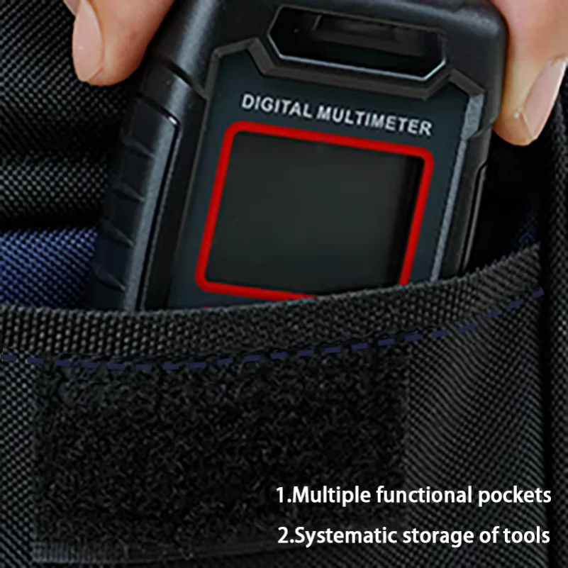 حقيبة أدوات متعددة الوظائف سعة كبيرة أكسفورد قماش حقيبة مقاومة للماء رشاقته مقاومة للاهتراء أداة إصلاح تخزين حقيبة كهربائي