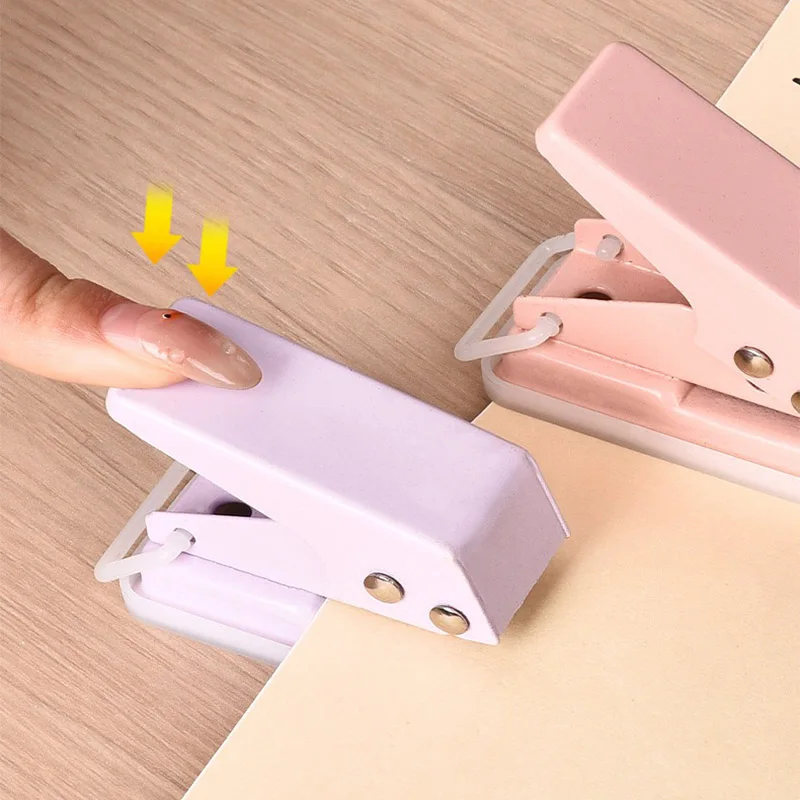 Mini perforadora de un solo anillo, perforadora de papel, perforadora de papel, suministros de encuadernación para oficina y escuela, papelería DDK04