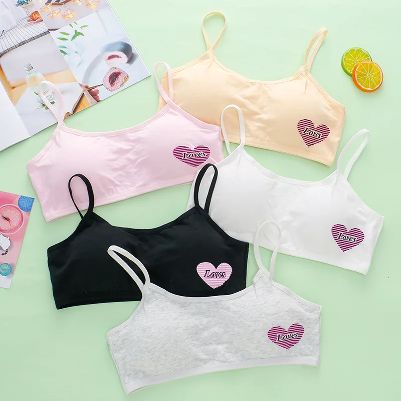 

Girls Underwear Girls Students 10-16 Years Old Development Period Cotton Camisole Vest Girls Bra Sports Bra