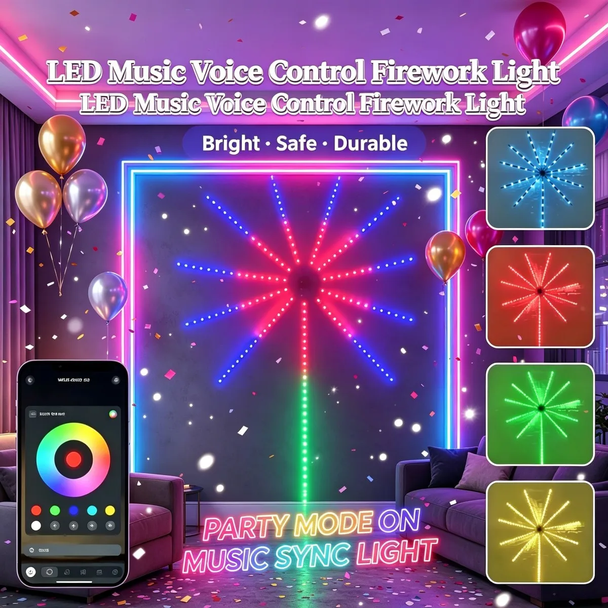 5V USB RGB Strip Light LED Intelligent Music Synchronization, Bluetooth APP Control, Holiday Decorative Lights