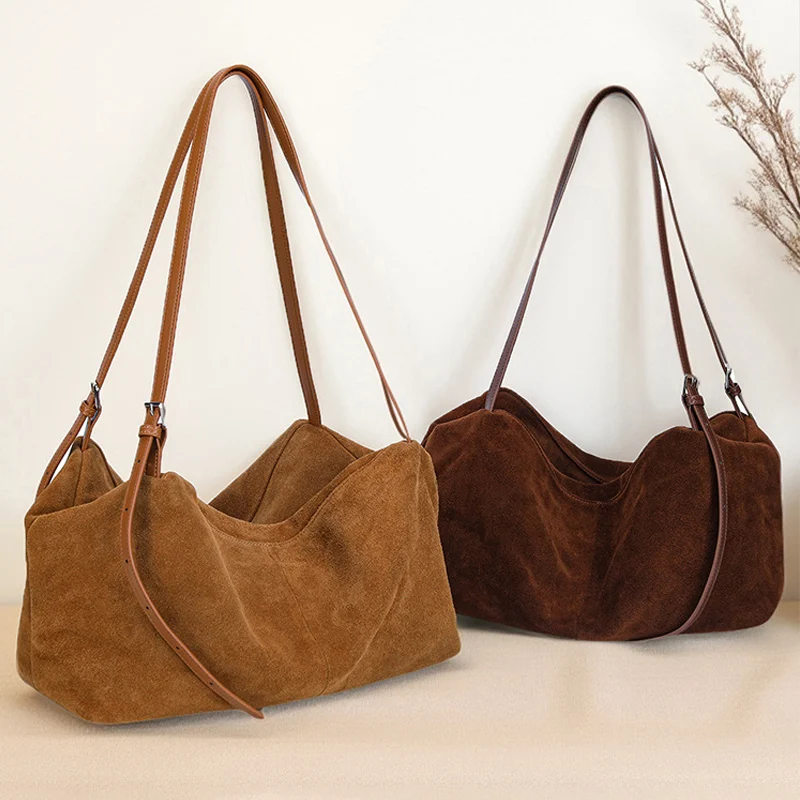 

Модная роскошная сумка на плечо, новая продвинутая простая женская сумка из матовой кожи, большая вместительная дорожная сумка в стиле ретро под мышками