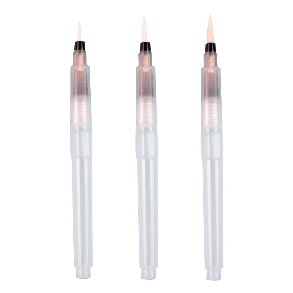 9 قطعة أقلام فرشاة الألوان المائية 120 مللي متر 155 مللي متر 190 مللي متر غرامة طرف مسطح للذوبان في الماء أقلام ملونة لوازم الفن فرشاة المياه القلم #5