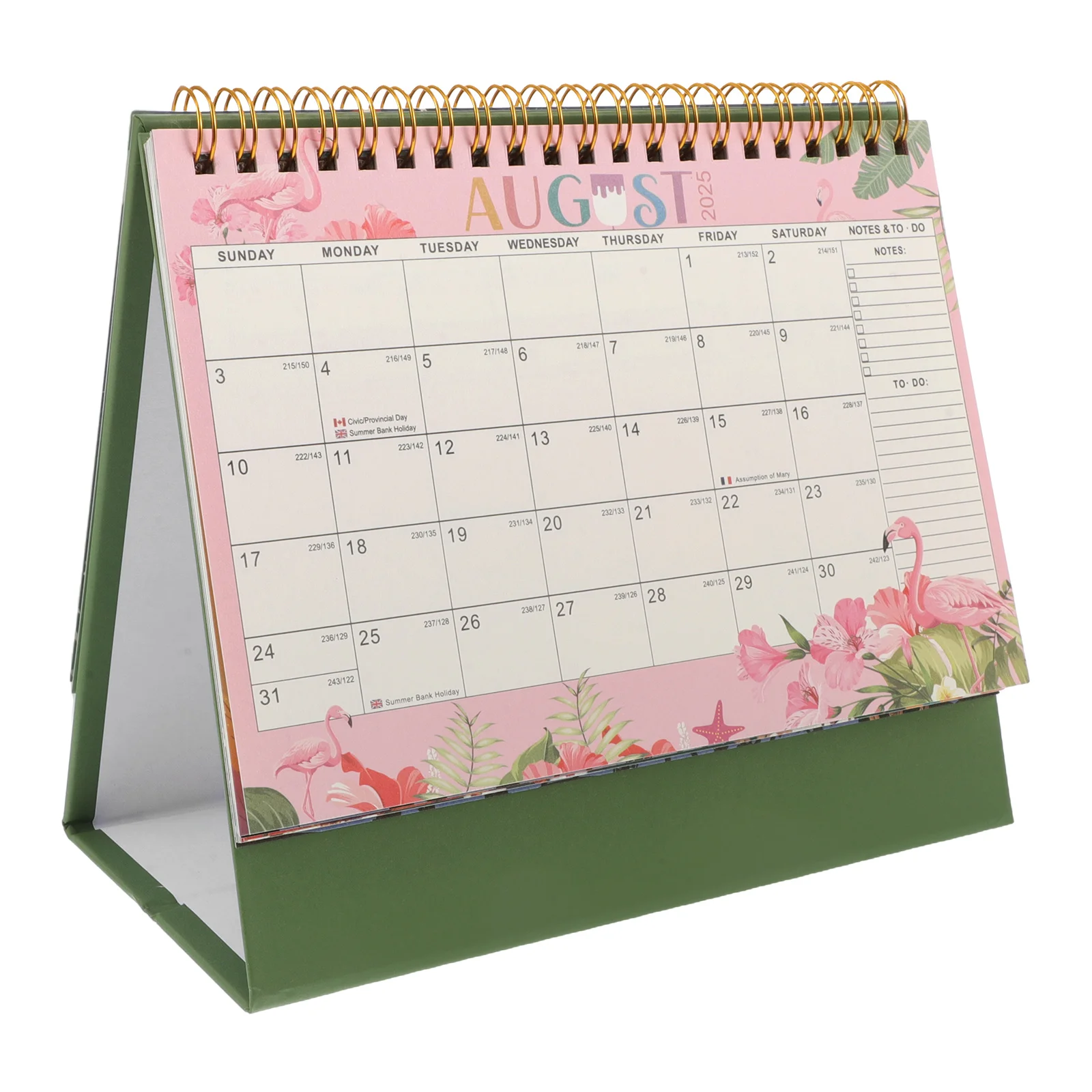 

2026 Compact Mini Desk Flip Style Thick Paper 18 Months Desktop Planner For Office Home Decor Small Space Green Stand Up