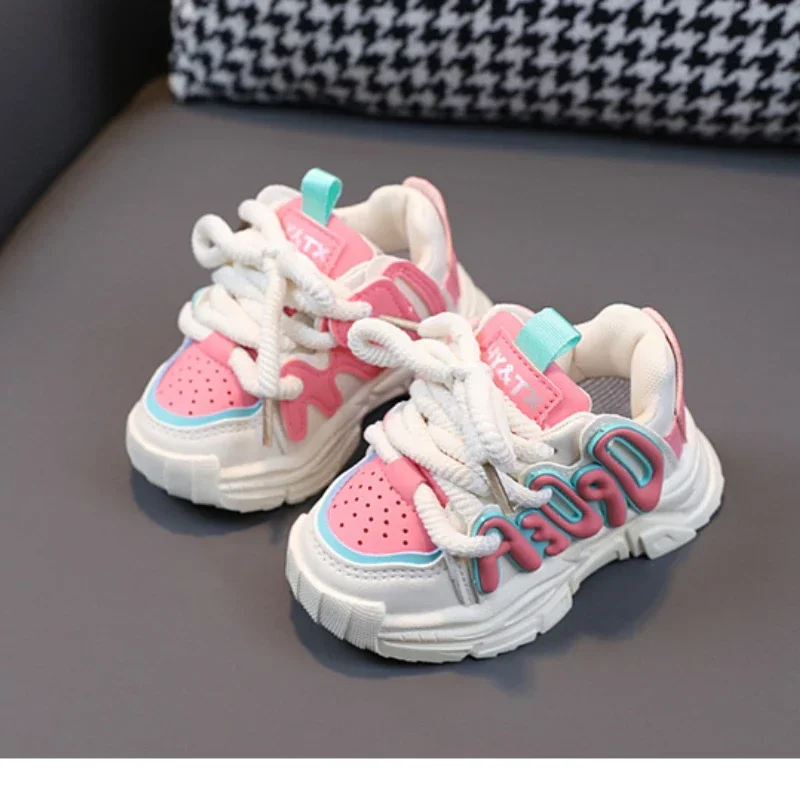 Platform Kid Sneakers Lightweight Boy Running Shoe Non Slip Girl Casual Shoes Soft Sole Tennis Shoe Small Medium-sized Kid Shoe