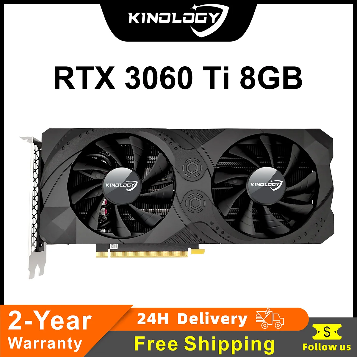 Kinology Graphics Card Nvidia GeForce RTX3060Ti 8G GDDR6 Video Memory Gaming Cards PCIEx16 3.0 256Bit Desktop Computer Card