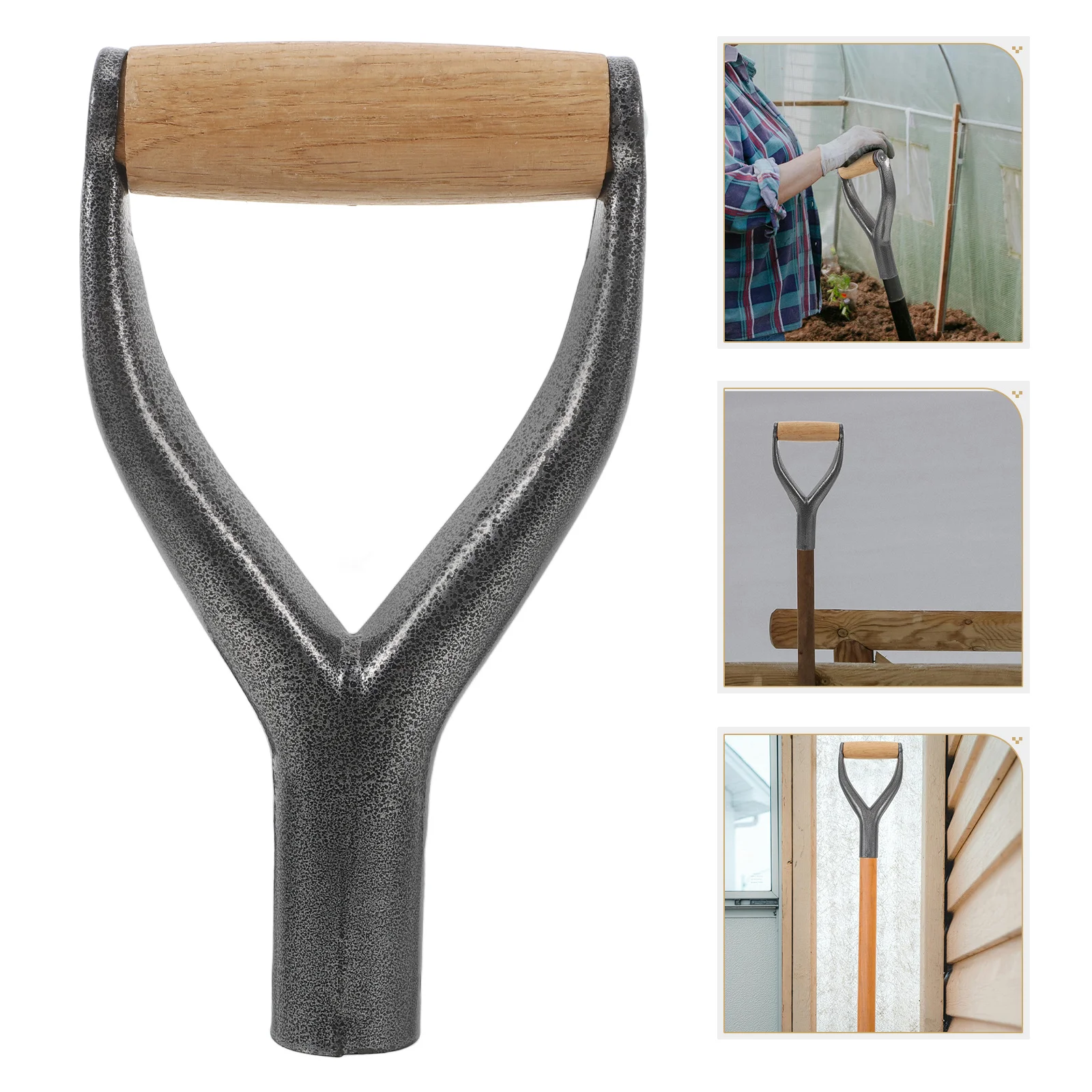 

Reusable Y Shaped Metal Shovel Grips Durable Ergonomic Replacement Handle for Tools Metal Shovel Grips