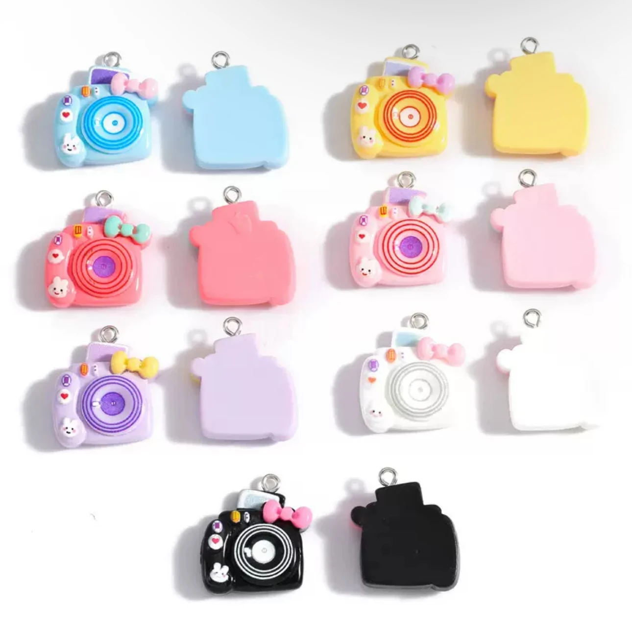 10pcs DIY Cartoon Model Mini Camera Resin Pendant Bag Keychain Decoration Pendant