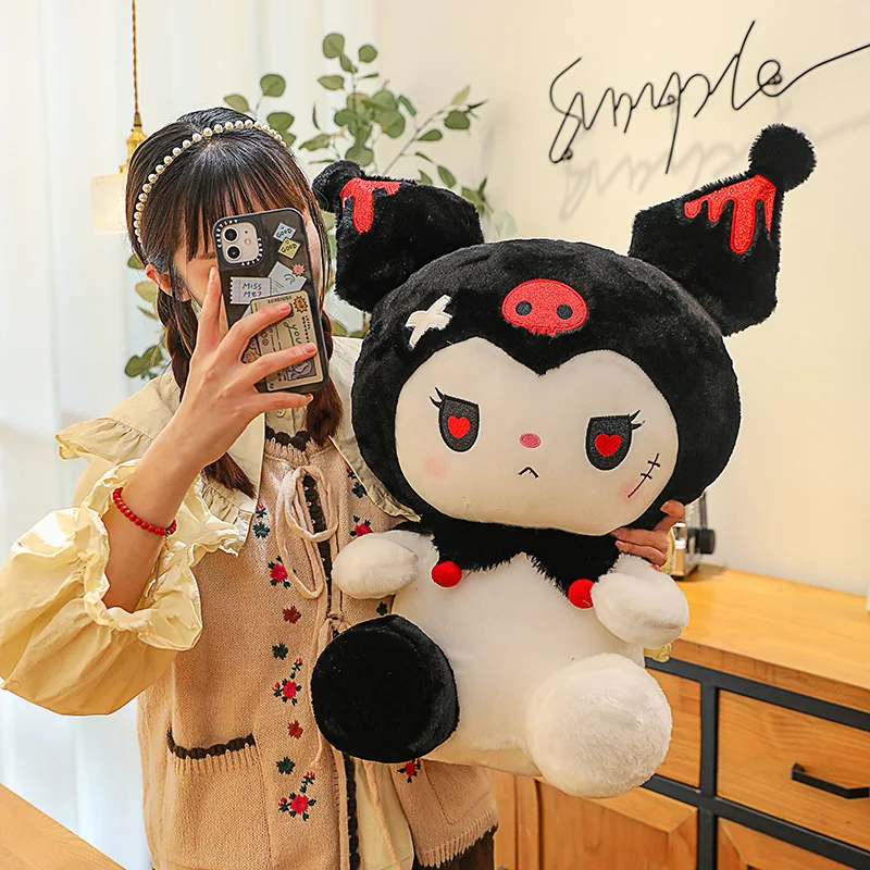 New Plushie Little Devil Dark Kuromi Doll Plush Toys Large Doll Cartoon Stuffed Animal Doll Pillow Girl Gifts