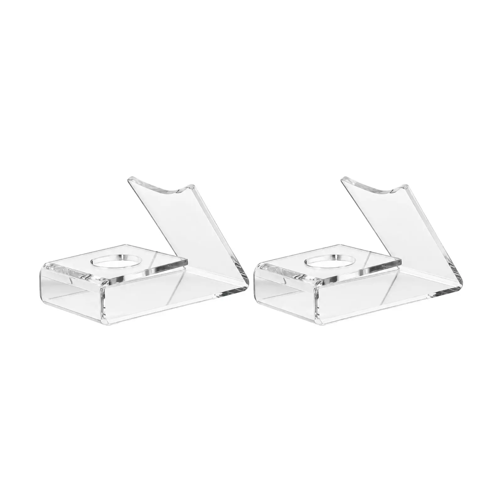 2 Pieces Table-Tennis Paddle Display Rack Transparent Table Tennis Paddle Display Stand Clear Acrylic Rack with Circular Opening