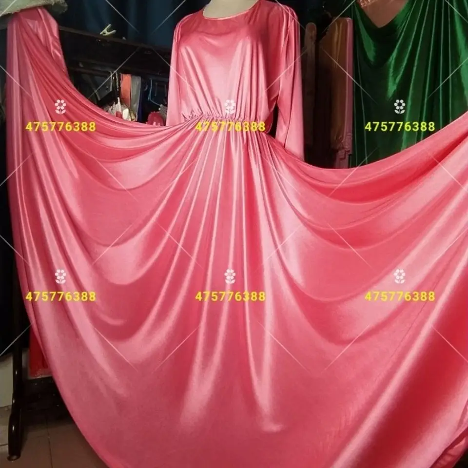 光沢のある女性用サテンロングドレス、ゆったりとしたパジャマ、マキシドレス、プルオーバー、エレガントなドレス、寝間着