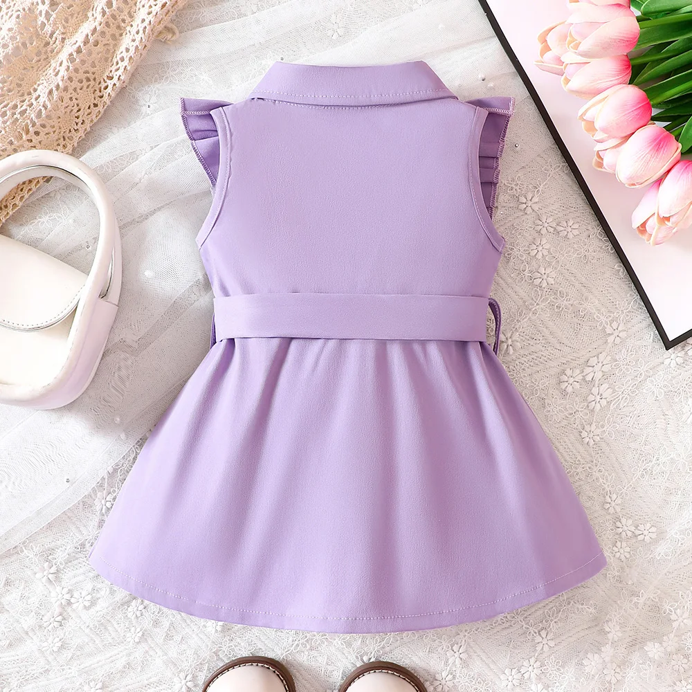 Baby Girls Purple Dress Toddler Lawn Frock Infant Kids Child Soft Ruffle Spring Summer Party Formal Outfits