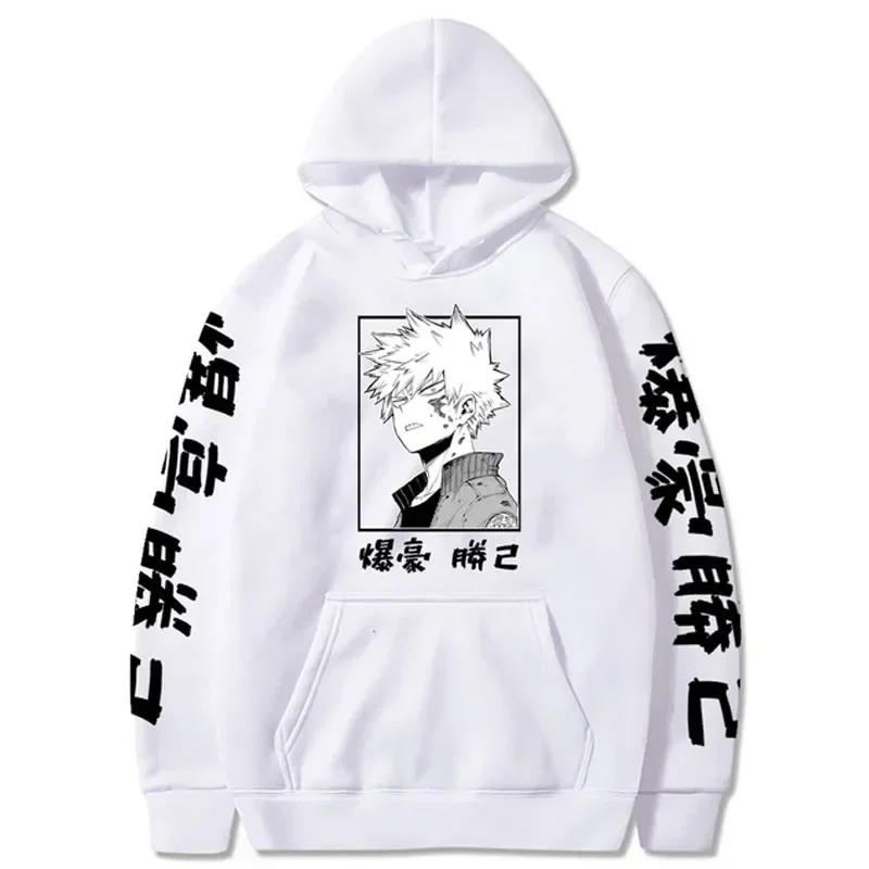 

Мужская и женская толстовка в японском стиле в стиле аниме, забавные повседневные пуловеры в стиле Харадзюку, аниме-фигурка, толстовки My Hero Academia Katsuki Bakugo