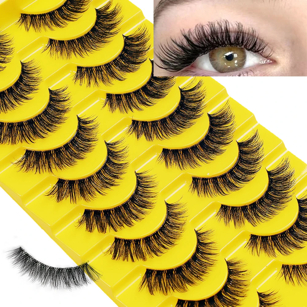 10 pares de cílios postiços de desenho animado, cheios de vitalidade, raposa como doçura, cílios postiços 3D, estilo famoso da Internet