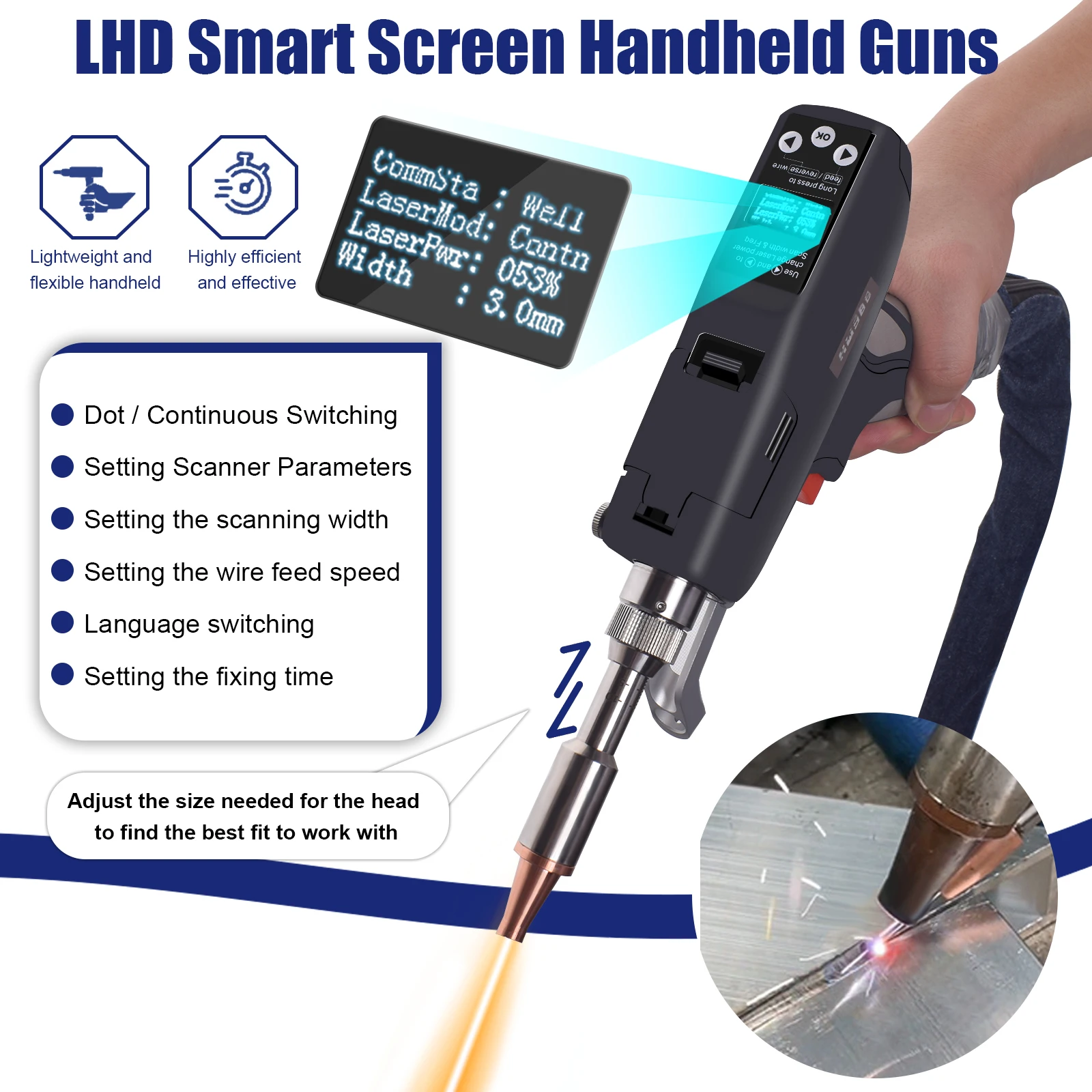 Reci Mesin Las Laser Serat 1500W 4 In 1 Mesin Las Pembersih Pemotongan Las Laser Tukang Las Laser Genggam Stok UE AS