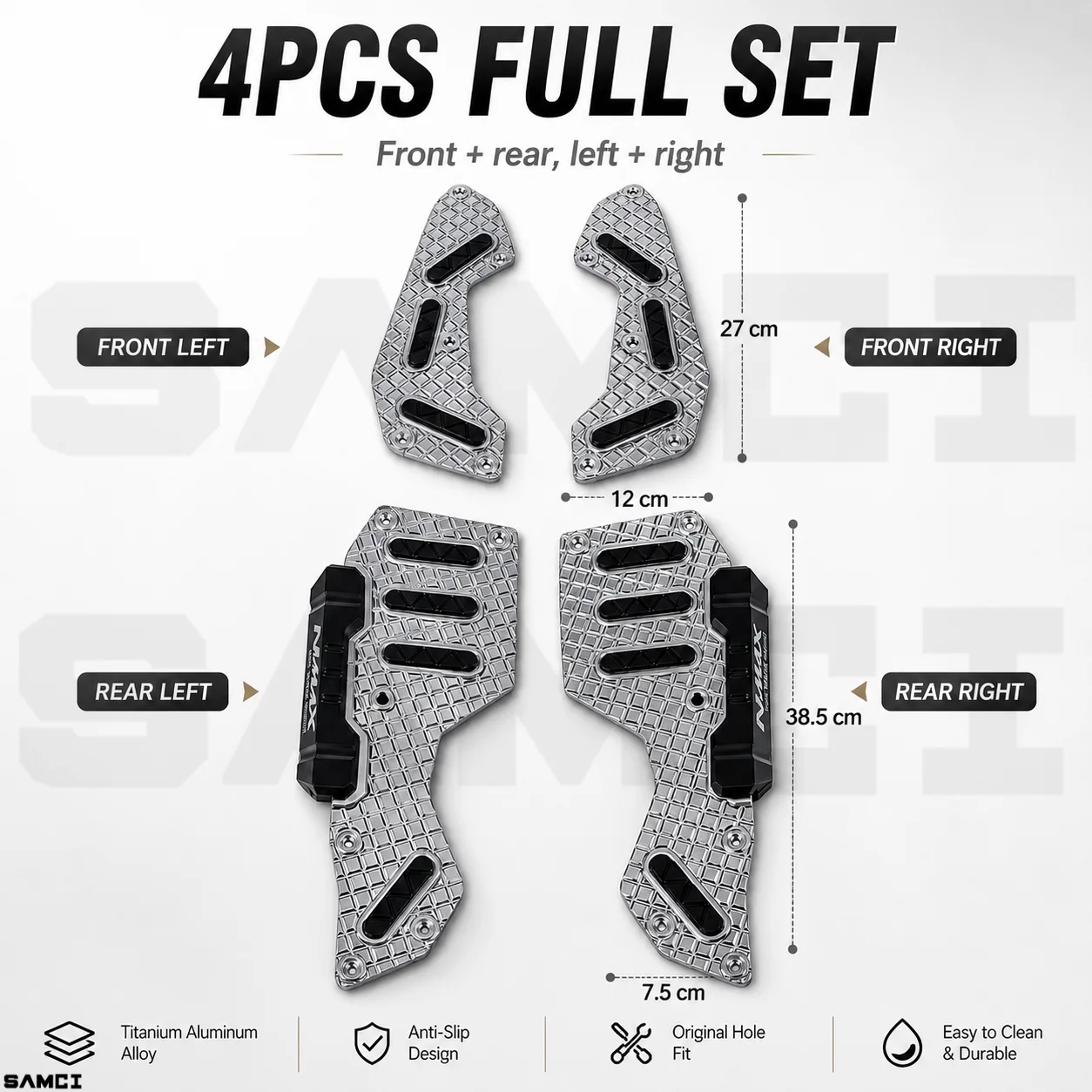  Motorcycle Footrest Aluminum Alloy Skid Proof Footpads For YAMAHA NMAX155 V3 2025-2026 Foot Pegs Accessories Modified