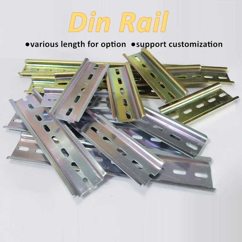 10/20/30/40/50/60cm Guide Rail Aluminum Universal Type 35mm Slotted Din Rail Thickness 1mm Mounting Guide High Bronze Tone