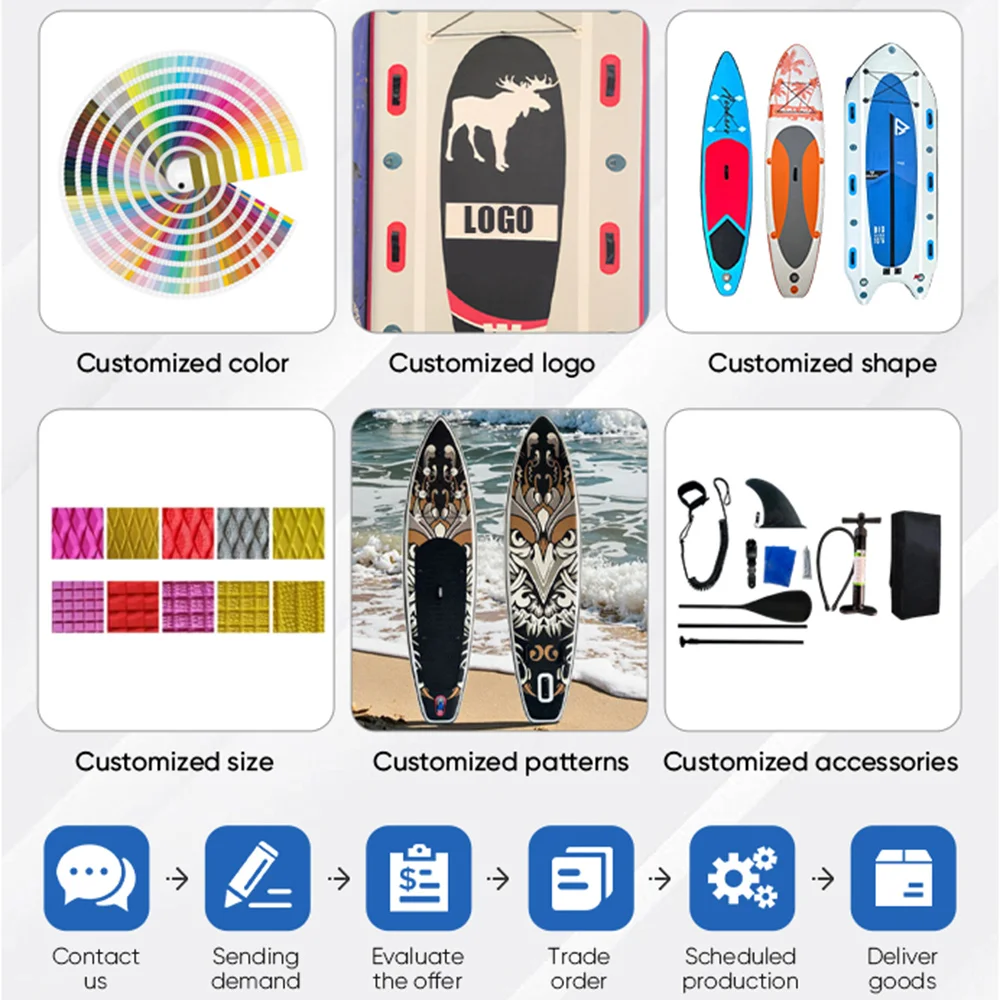 Lightweight Inflatable Stand up Paddle Board SUP Kit With Safety Leash for Lake River Ocean Use Direct Factory Wholesale