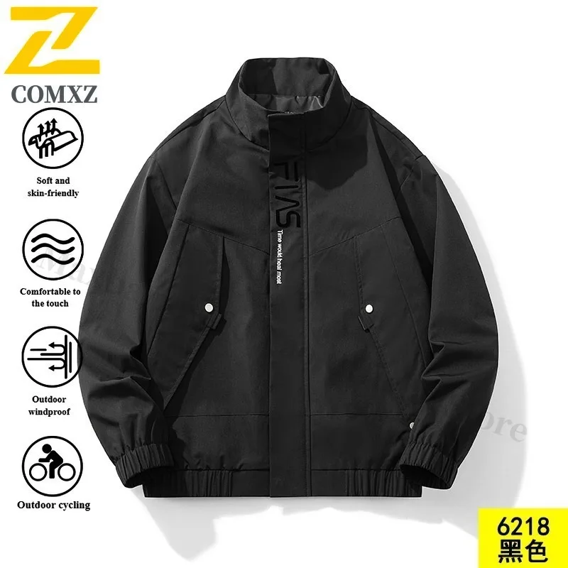 EiAO سترة واقية للرجال ملابس العمل يندبروف مقاوم للماء الوقوف طوق معطف في الهواء الطلق للمشي التخييم الصيد عادية فضفاض صالح 2025 #3