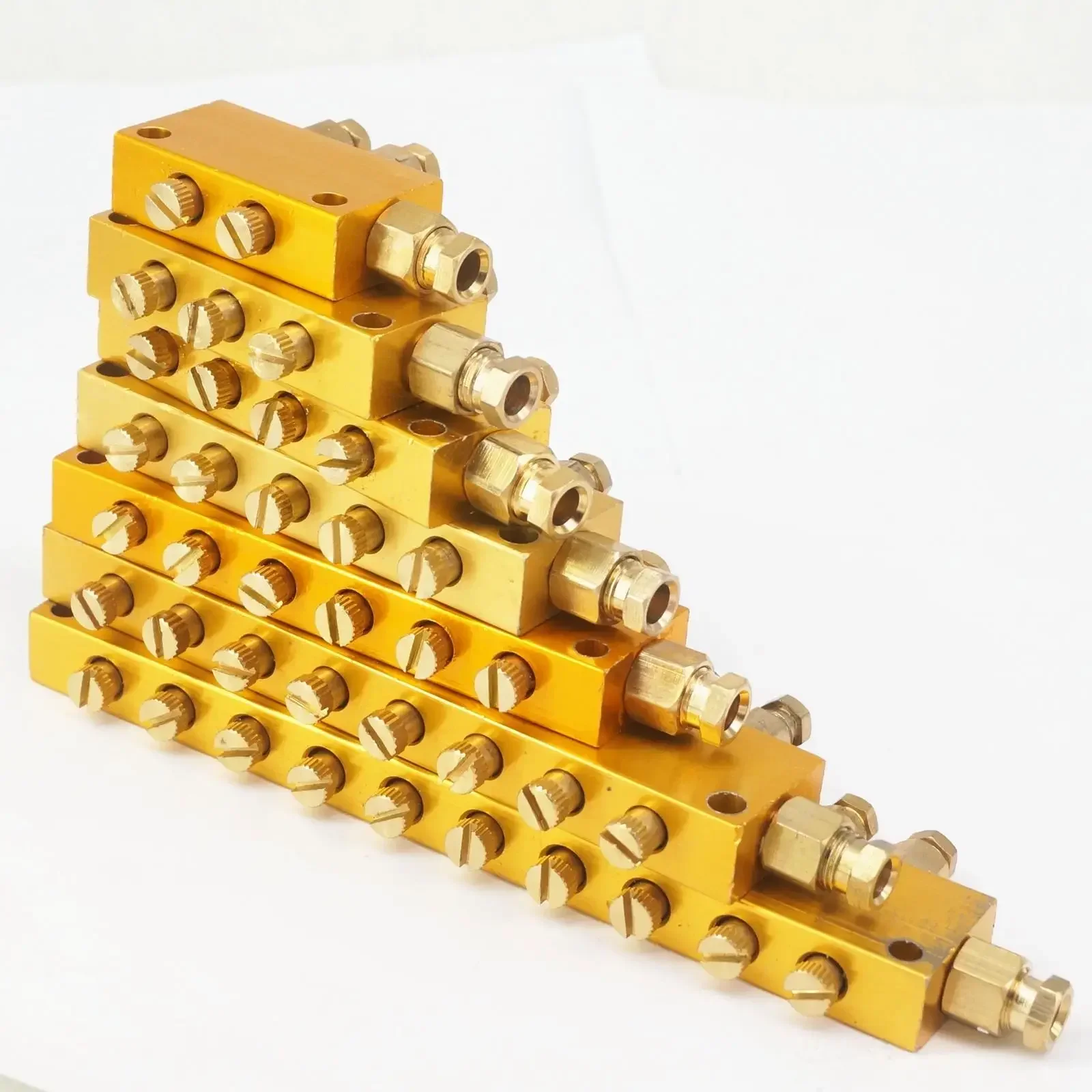 Aluminum 2/3/4/5/6/7/8/10 Ways Adjust Lube Oil Piston Distributor Value Manifold Block 6mm Inlet 4mm Outlet for Lubrication