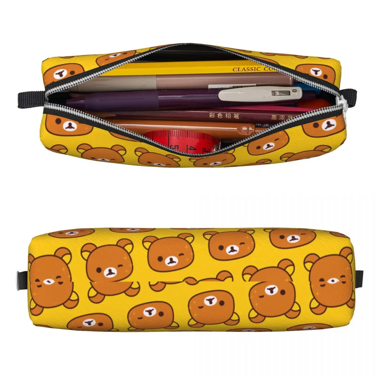 Imagem -02 - Rilakkuma Wink Urso Lápis Cases Lovely Pen Holder Bolsa para Estudante Grande Capacidade Presentes de Escritório