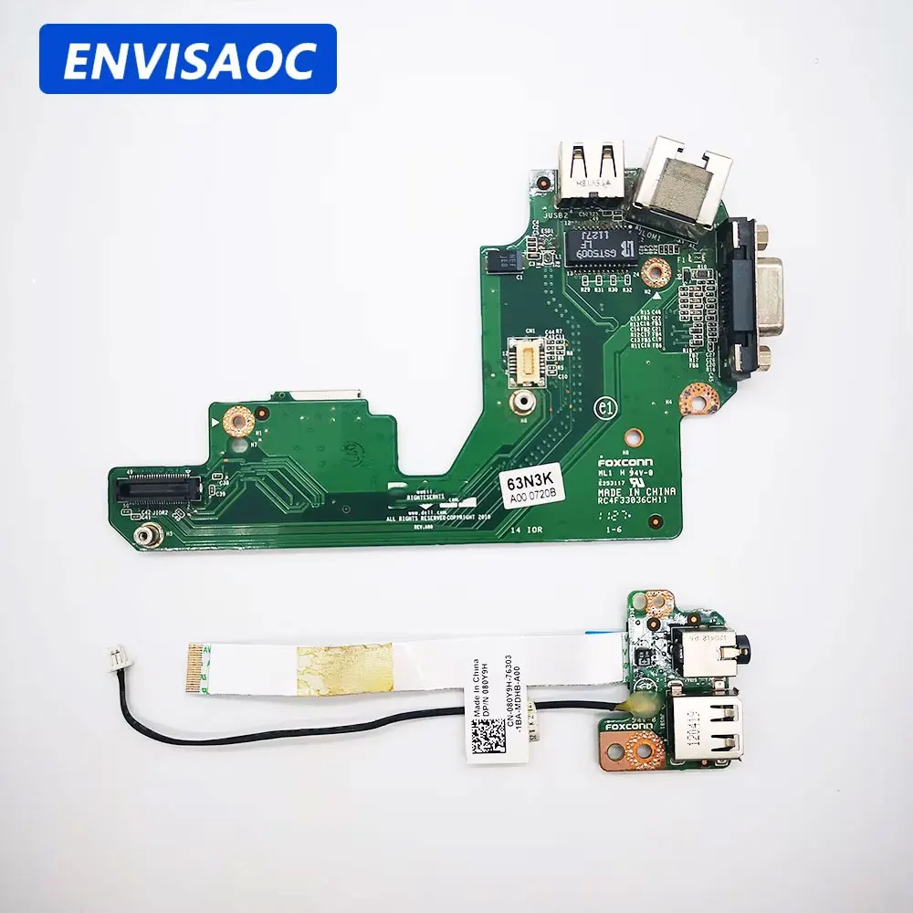 For Dell Latitude E5420 laptop VGA Network Card RJ45 USB Jack Card Reader Board 063N3K 01015W500-595-G