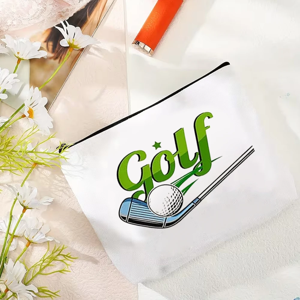 Fashionable Golf-Themed Women's Makeup Bag - Spacious and Durable Zippered Cosmetic Bag, the Perfect Gift for Golfers and Moms