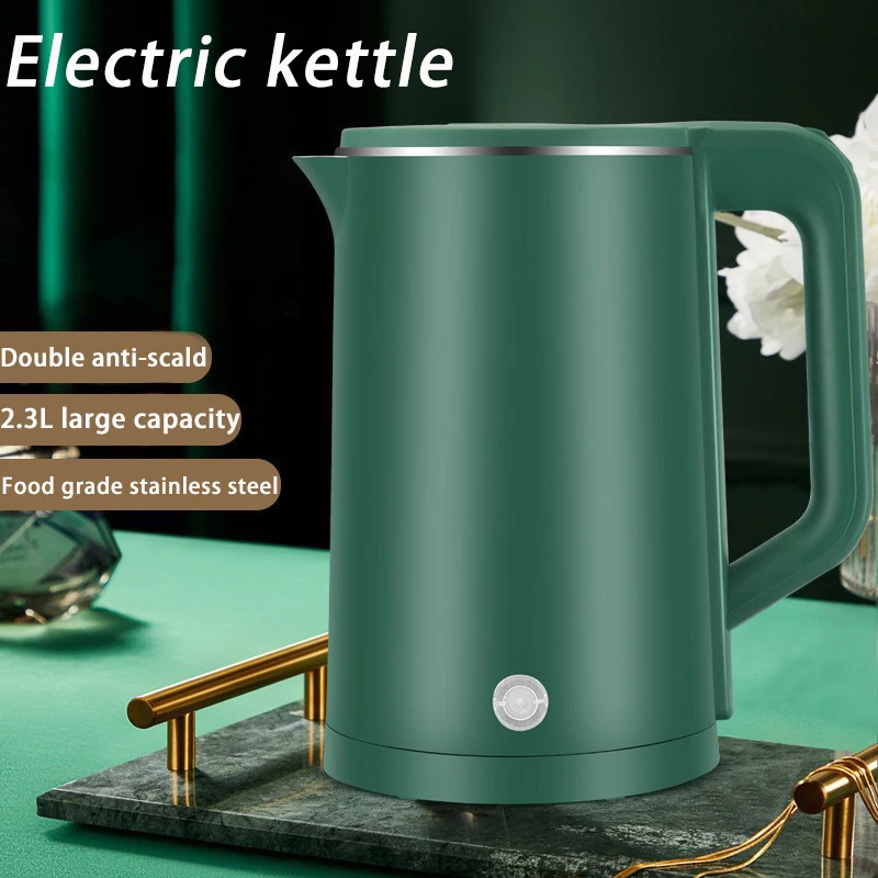 220V Rapid Heating Electric Kettle 2.3L Large Capacity Stainless Steel Liner Dry Burn Prevention Auto Power Off Tea Pot Boiler