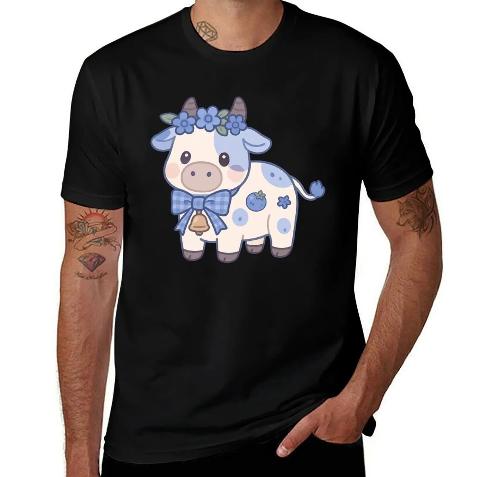 

Blueberry Cow T-Shirt Aesthetic clothing vintage plus sizes Men's t shirts