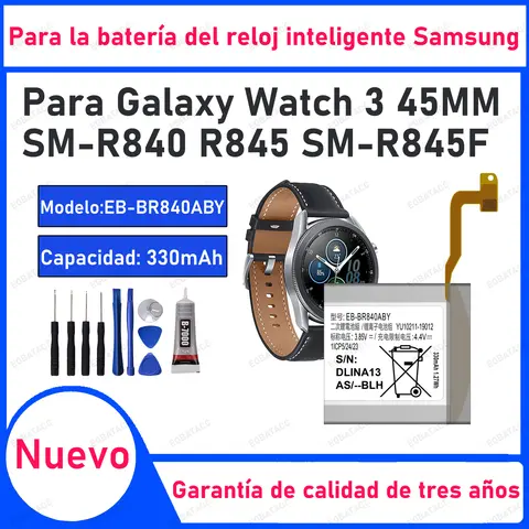 100% New High Quanlity Replacement Watch Battery EB-BR840ABY For Galaxy Watch 3 45MM SM-R840 R845 SM-R845F + Free Tools