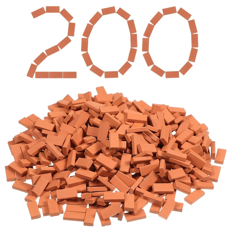 AS96-2000 Pieces Mini Bricks For Landscaping Miniature Bricks Brick Wall Small Bricks For Dollhouse Garden Parts,1/35 Scale