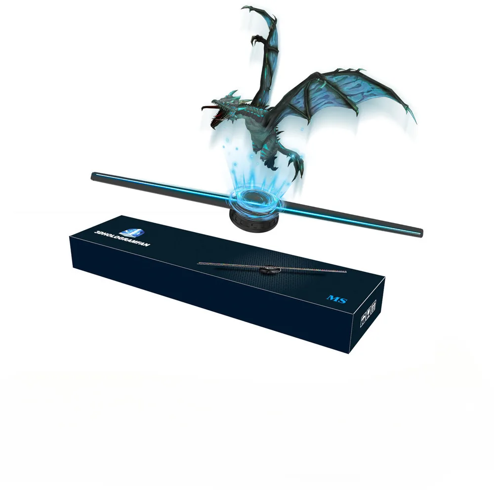 Holographic 3D Projection Fan Air Suspension Advertising Display Rotating LED Screen for Shop Promotion Home Decor