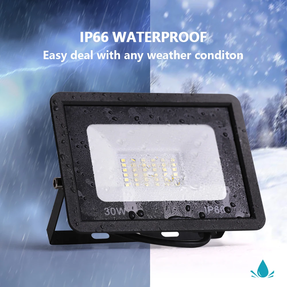 LED Flood Light 20W 30W 50W 100W 200W AC220V Waterproof IP66 Outdoor Garden Projector Lighting Spotlight Wall LED Floodlights