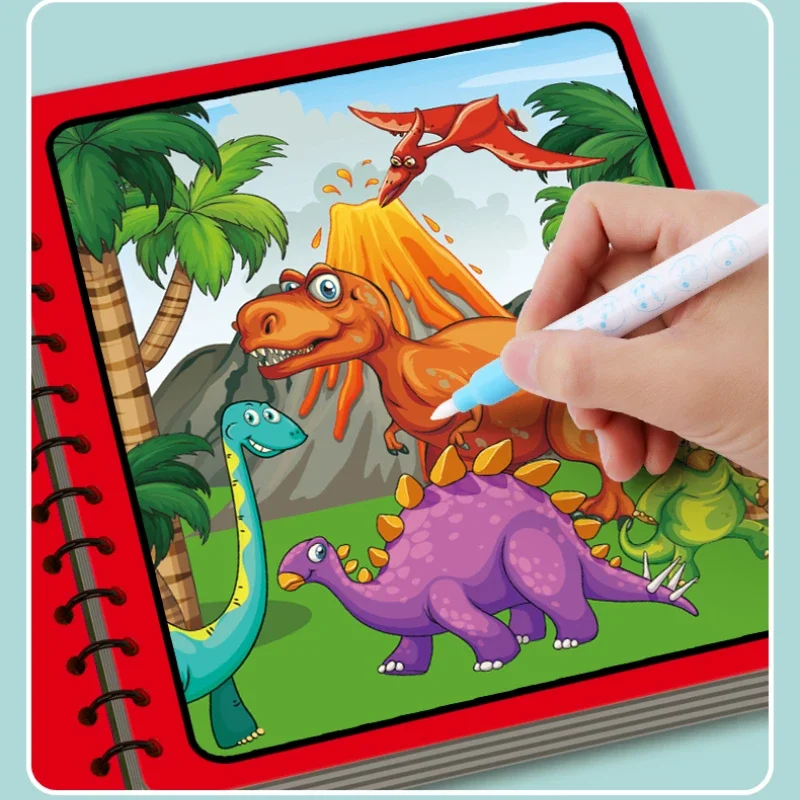 Livre de coloriage à l'eau réutilisable pour enfants, livre de dessin magique pour tout-petits, livre de peinture Montessori dos, jouets d'apprentissage pour enfants