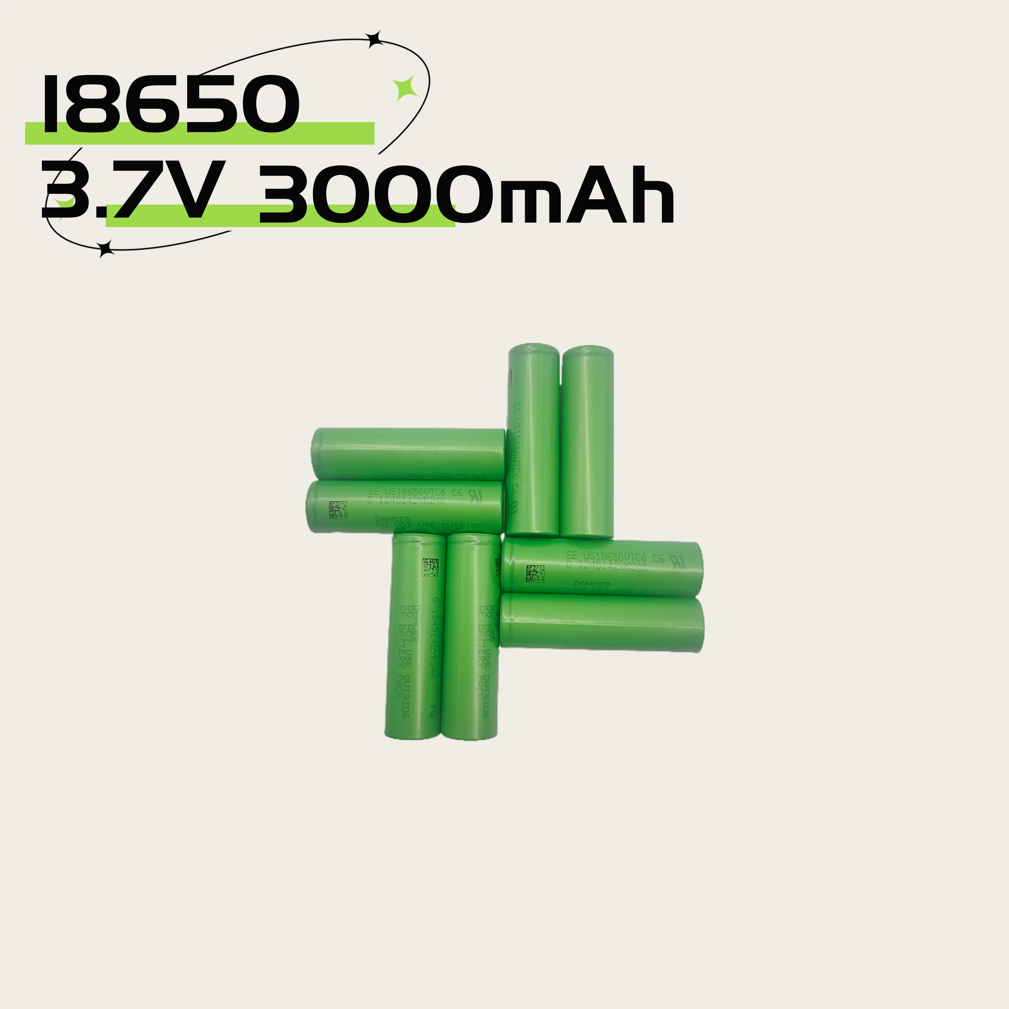 Литиевая батарея высокой емкости 18650. |   Перезаряжаемая 3,7 В, 3000 мАч, совместимая с игрушками/электронными устройствами