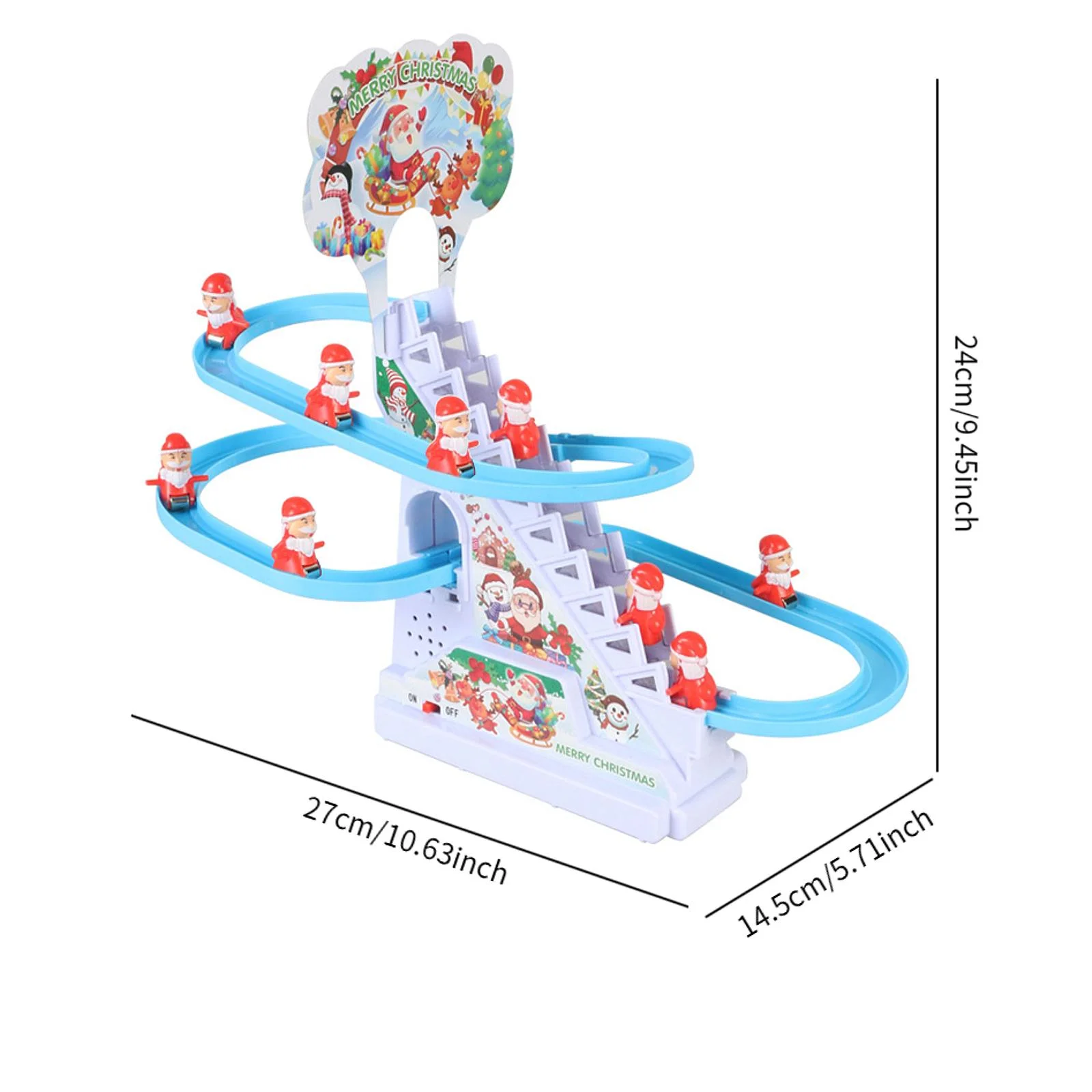 Santa Slide Play Set com Música e Luzes LED Piscando, Escada Escalada, Deslizante Track Toy para Crianças, Presentes de Aniversário Kids