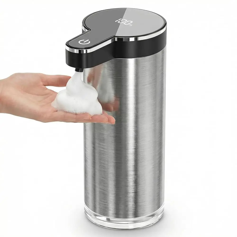 

Automatic Liquid Soap Dispenser Touchless, Stainless Steel Hand Soap Dispenser, USB Rechargeable, 4 Adjustable Levels, 11.8oz