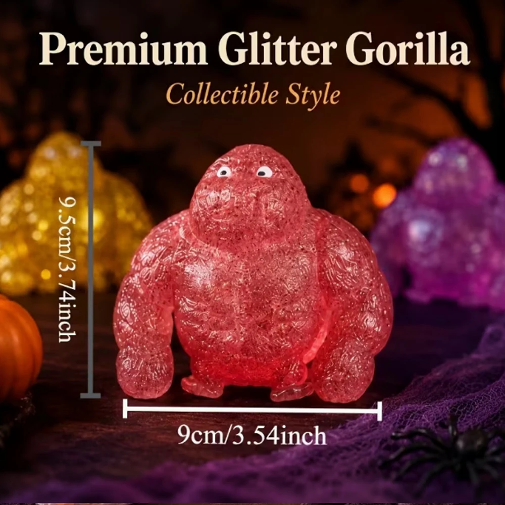 Colorful Gorilla Ball Anti Stress Toys Kids Squishy Toys Squeeze Relief Anti-stress Kids Funny Things Prank Jokes For Adults Gif - view 6
