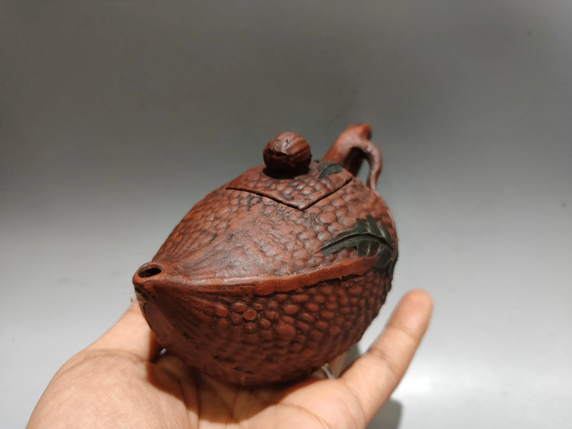 Temple Collection Yixing Purple Clay Teapot Guaguo Lid Buddha hand shape Melon and Fruit Pot Kettle Amass wealth Ornaments