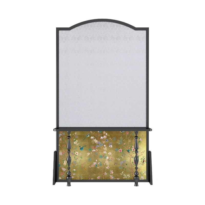 

Living room solid wood entrance door glass entrance cabinet beauty home shielding seat screen