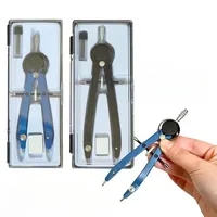 Simple Pratical Pfofessional Metal Compass Set with Lead Core Math Geometry Circle Drawing Tools Office Supplies Stationery Gift